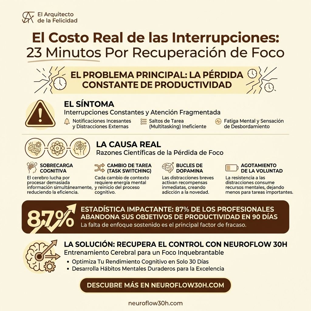 Infografía: El Costo Real de las Interrupciones: 23 Minutos Por Recuperación de Foco