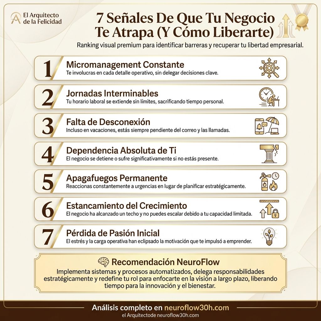 Infografía: 7 Señales De Que Tu Negocio Te Atrapa (Y Cómo Liberarte)